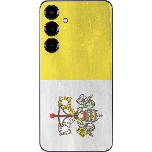 Vatican City Flag Distressed Galaxy S25 Plus Skin