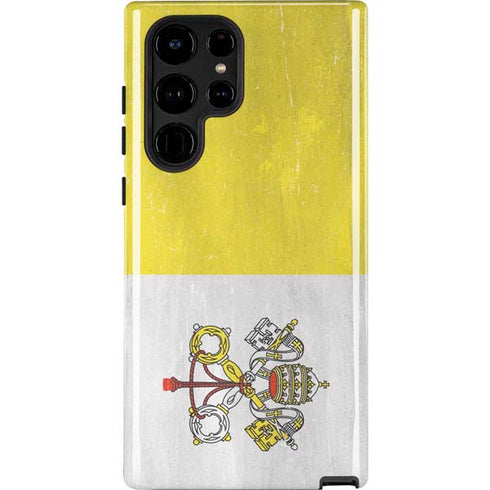 Vatican City Flag Distressed Galaxy Cases