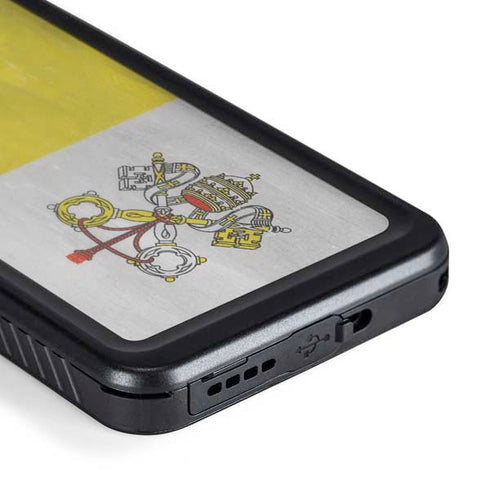 Vatican City Flag Distressed Galaxy S24 Waterproof Case
