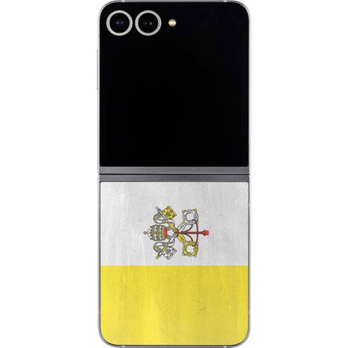 Vatican City Flag Distressed Galaxy Z Flip6 Skin