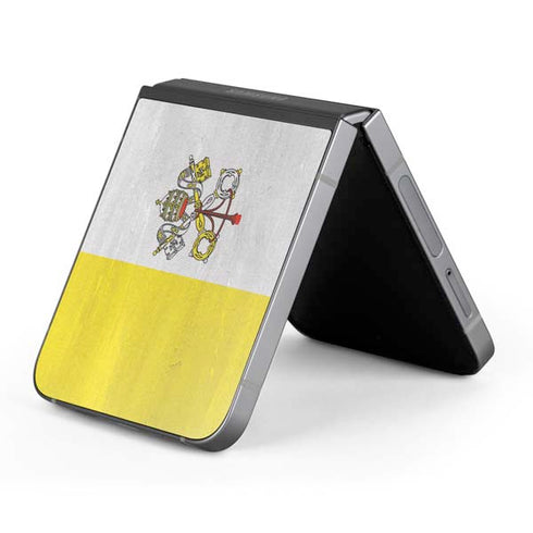 Vatican City Flag Distressed Galaxy Z Flip6 Skin