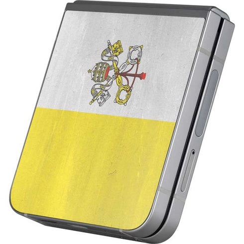 Vatican City Flag Distressed Galaxy Z Flip6 Skin