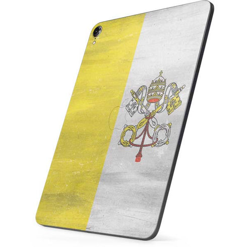 Vatican City Flag Distressed Apple iPad Pro Skin