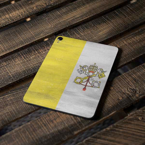 Vatican City Flag Distressed Apple iPad Pro Skin