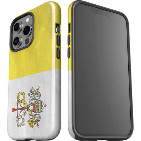 Vatican City Flag Distressed iPhone 15 Pro Impact Case