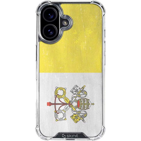 Vatican City Flag Distressed iPhone 16 Clear Case