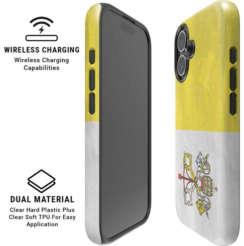 Vatican City Flag Distressed iPhone 16 Magsafe Impact Case