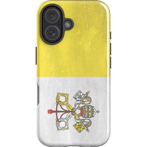 Vatican City Flag Distressed iPhone 16 Plus Impact Case
