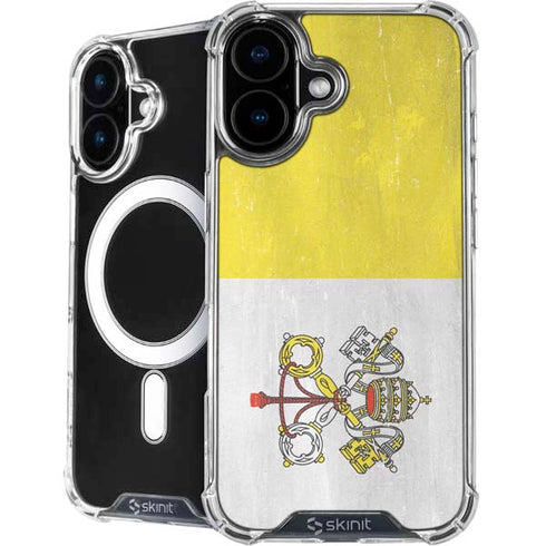 Vatican City Flag Distressed iPhone 16 Plus MagSafe Case