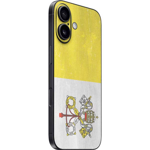 Vatican City Flag Distressed iPhone 16 Plus Skin