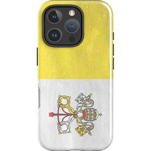 Vatican City Flag Distressed iPhone 16 Pro Impact Case