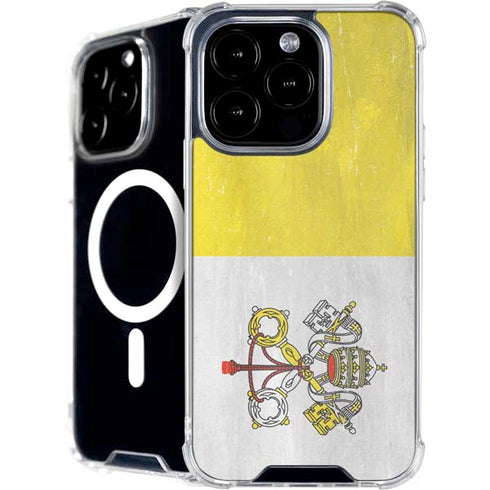 Vatican City Flag Distressed iPhone 16 Pro MagSafe Case