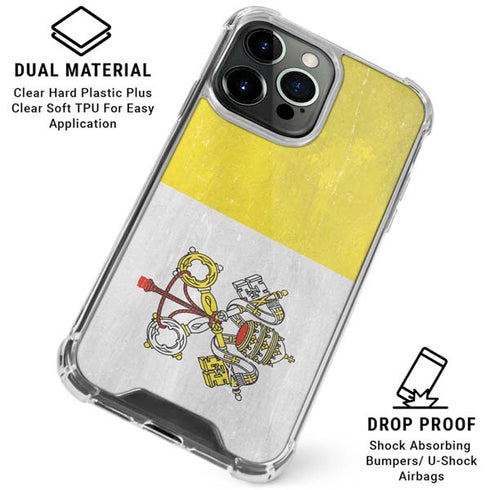 Vatican City Flag Distressed iPhone 16 Pro Max Clear Case