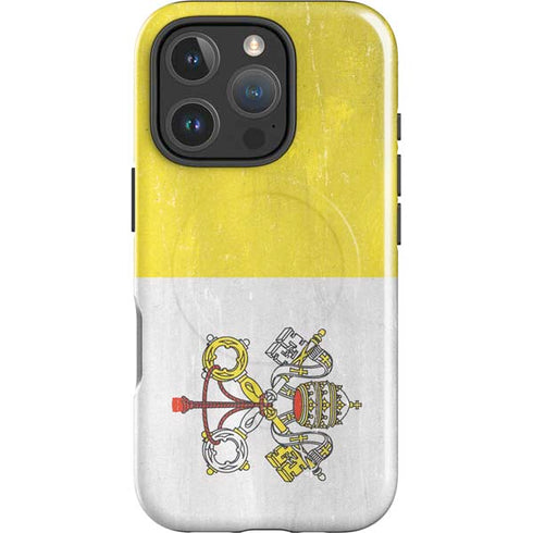 Vatican City Flag Distressed iPhone 16 Pro Max Magsafe Impact Case
