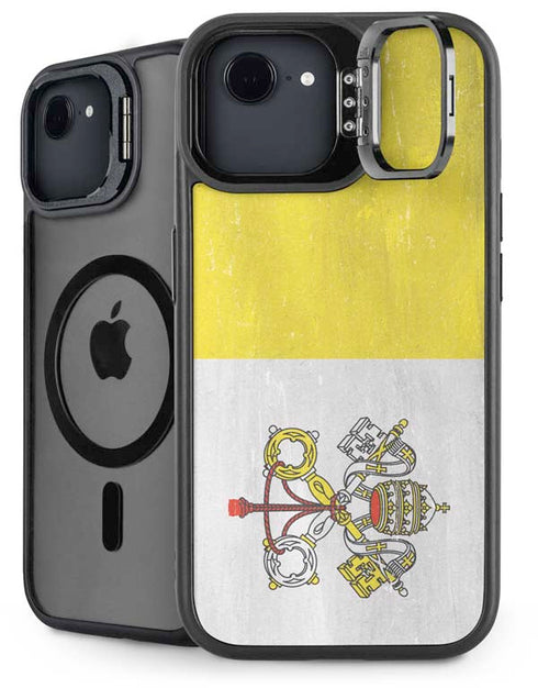 Vatican City Flag Distressed iPhone 16e Kickstand Case