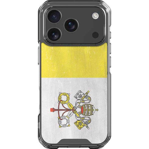 Vatican City Flag Distressed iPhone 18 Pro Clear Case
