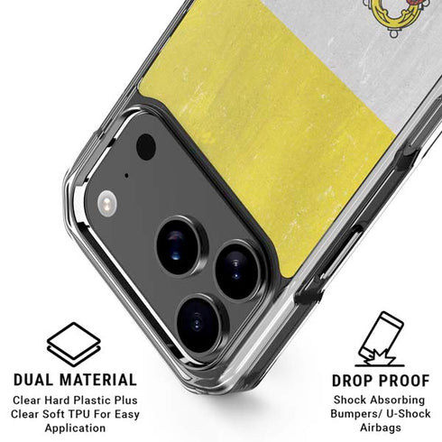 Vatican City Flag Distressed iPhone 18 Pro Clear Case