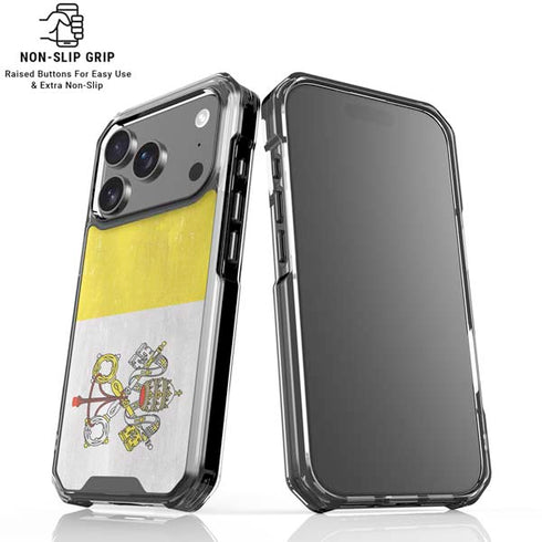 Vatican City Flag Distressed iPhone 18 Pro Clear Case