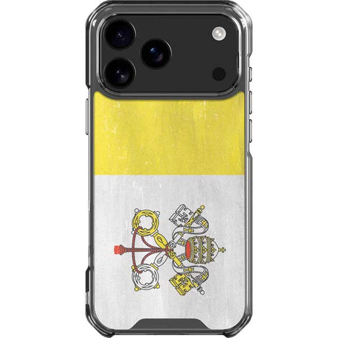 Vatican City Flag Distressed iPhone 18 Pro Max Clear Case