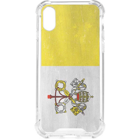 Vatican City Flag Distressed iPhone XS Clear Case