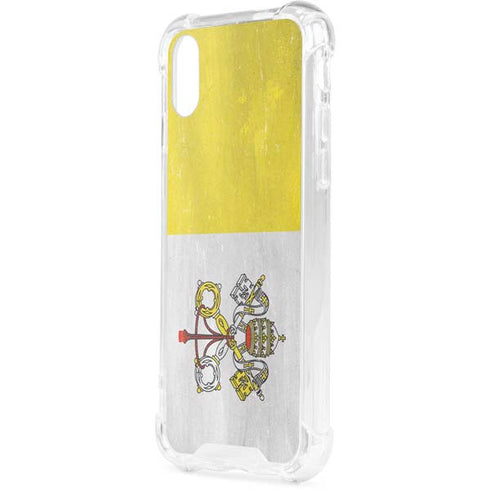 Vatican City Flag Distressed iPhone XS Clear Case
