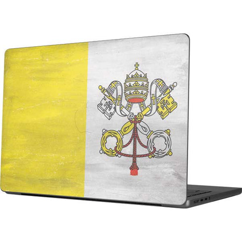 Vatican City Flag Distressed Apple MacBook Pro 14-inch Skin