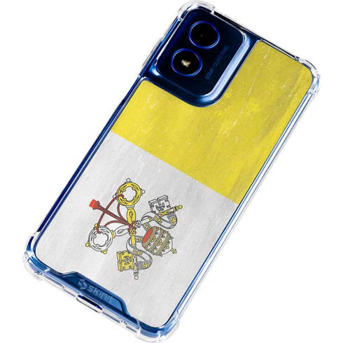 Vatican City Flag Distressed Moto G Play 4G (2024) Clear Case