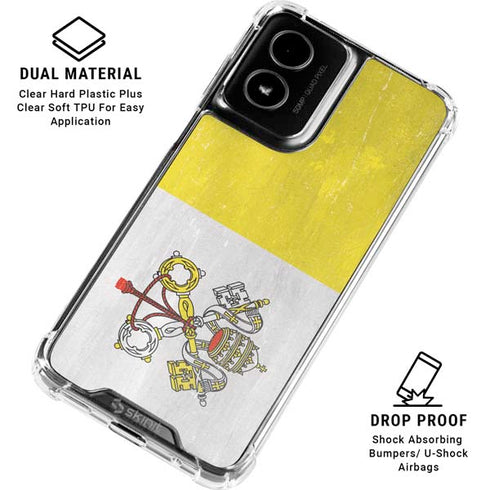 Vatican City Flag Distressed Moto G Power 5G (2024) Clear Case