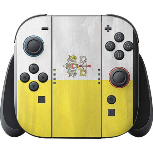 Vatican City Flag Distressed Nintendo Switch 2 (2025) with Joy-Con Skin