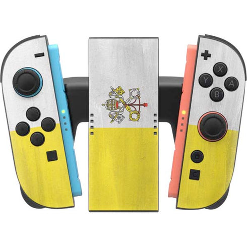 Vatican City Flag Distressed Nintendo Switch 2 (2025) Joy-Con Controller Skin