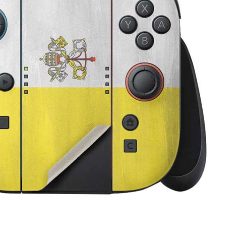 Vatican City Flag Distressed Nintendo Switch 2 (2025) Joy-Con Controller Skin