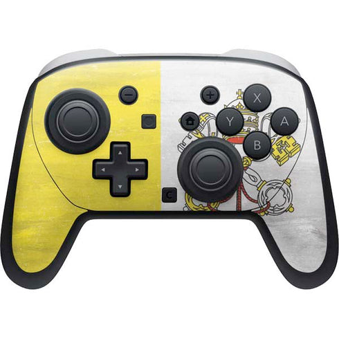 Vatican City Flag Distressed Nintendo Switch 2 (2025) Pro Controller Skin