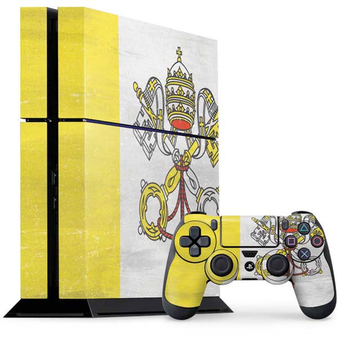 Vatican City Flag Distressed PlayStation PS4 Skins