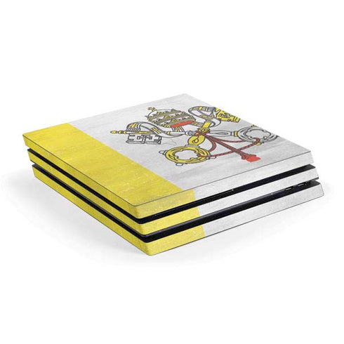 Vatican City Flag Distressed PlayStation PS4 Skins