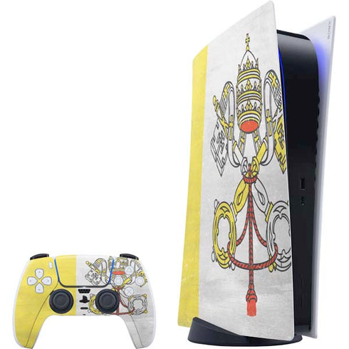 Vatican City Flag Distressed PlayStation PS5 Skins
