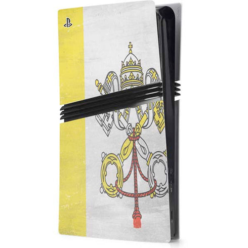 Vatican City Flag Distressed PS5 Pro Console Skin