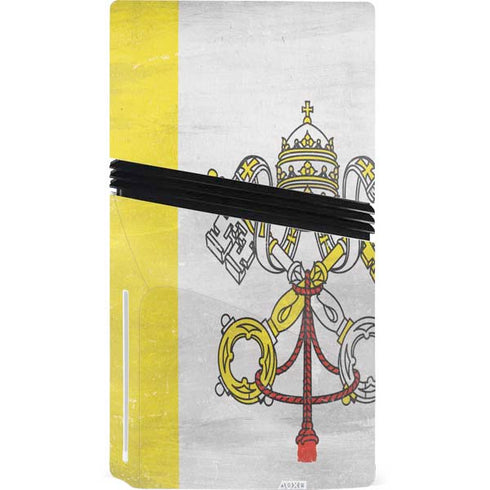 Vatican City Flag Distressed PS5 Pro Disk Console Skin