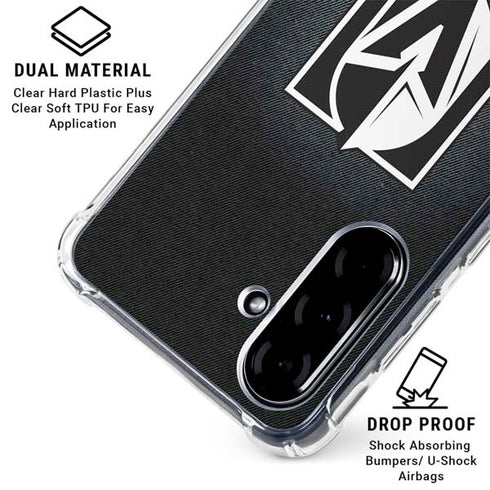 NHL Vegas Golden Knights Black Background Galaxy A36 5G Clear Case