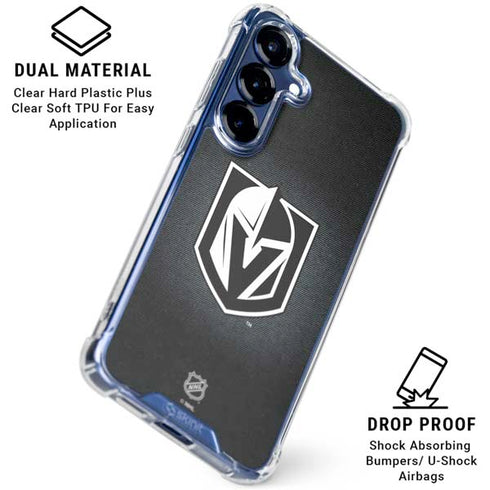 NHL Vegas Golden Knights Black Background Galaxy S25 Clear Case