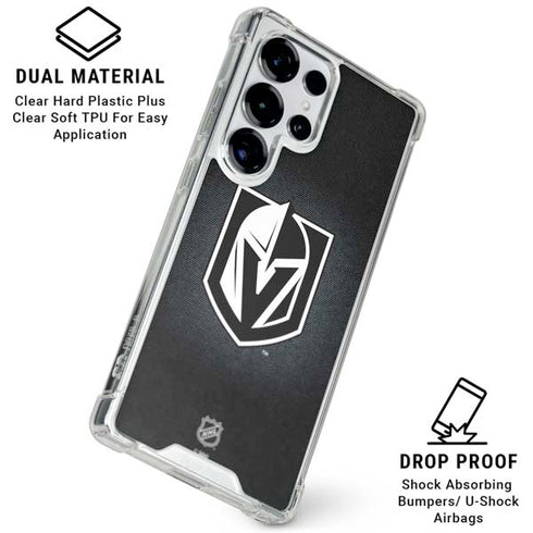 NHL Vegas Golden Knights Black Background Galaxy S25 Ultra Clear Case