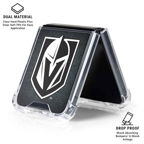 NHL Vegas Golden Knights Black Background Galaxy Z Flip6 Clear Case