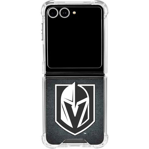 NHL Vegas Golden Knights Black Background Galaxy Z Flip7 Clear Case