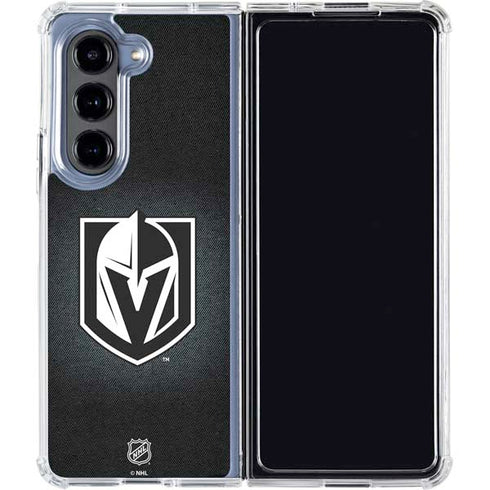 NHL Vegas Golden Knights Black Background Galaxy Z Fold5 5G Clear Case