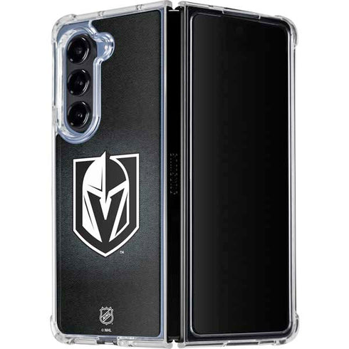 NHL Vegas Golden Knights Black Background Galaxy Z Fold5 5G Clear Case