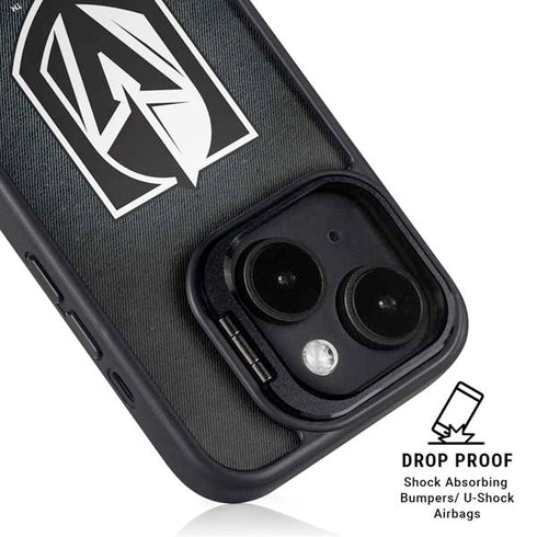NHL Vegas Golden Knights Black Background iPhone 15 Kickstand Case