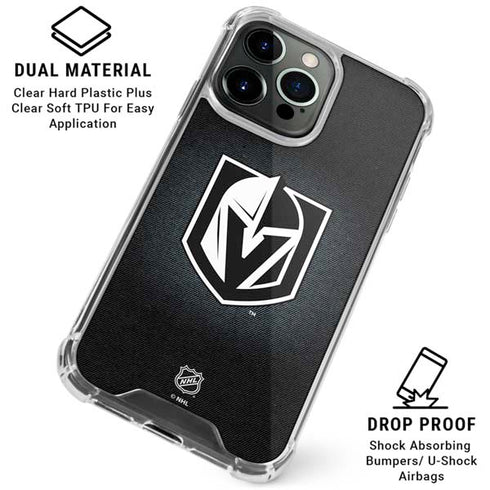 NHL Vegas Golden Knights Black Background iPhone 16 Pro Max Clear Case