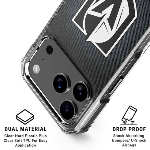 NHL Vegas Golden Knights Black Background iPhone 17 Pro Max Clear Case