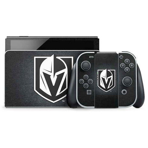 NHL Vegas Golden Knights Black Background Nintendo Skins