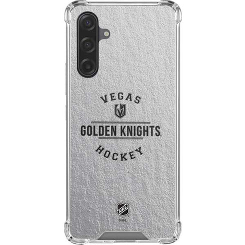 NHL Vegas Golden Knights Black Text Galaxy A17 Clear Case