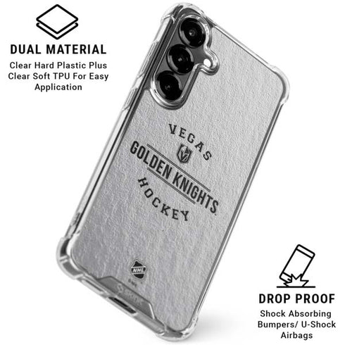 NHL Vegas Golden Knights Black Text Galaxy S26 Clear Case